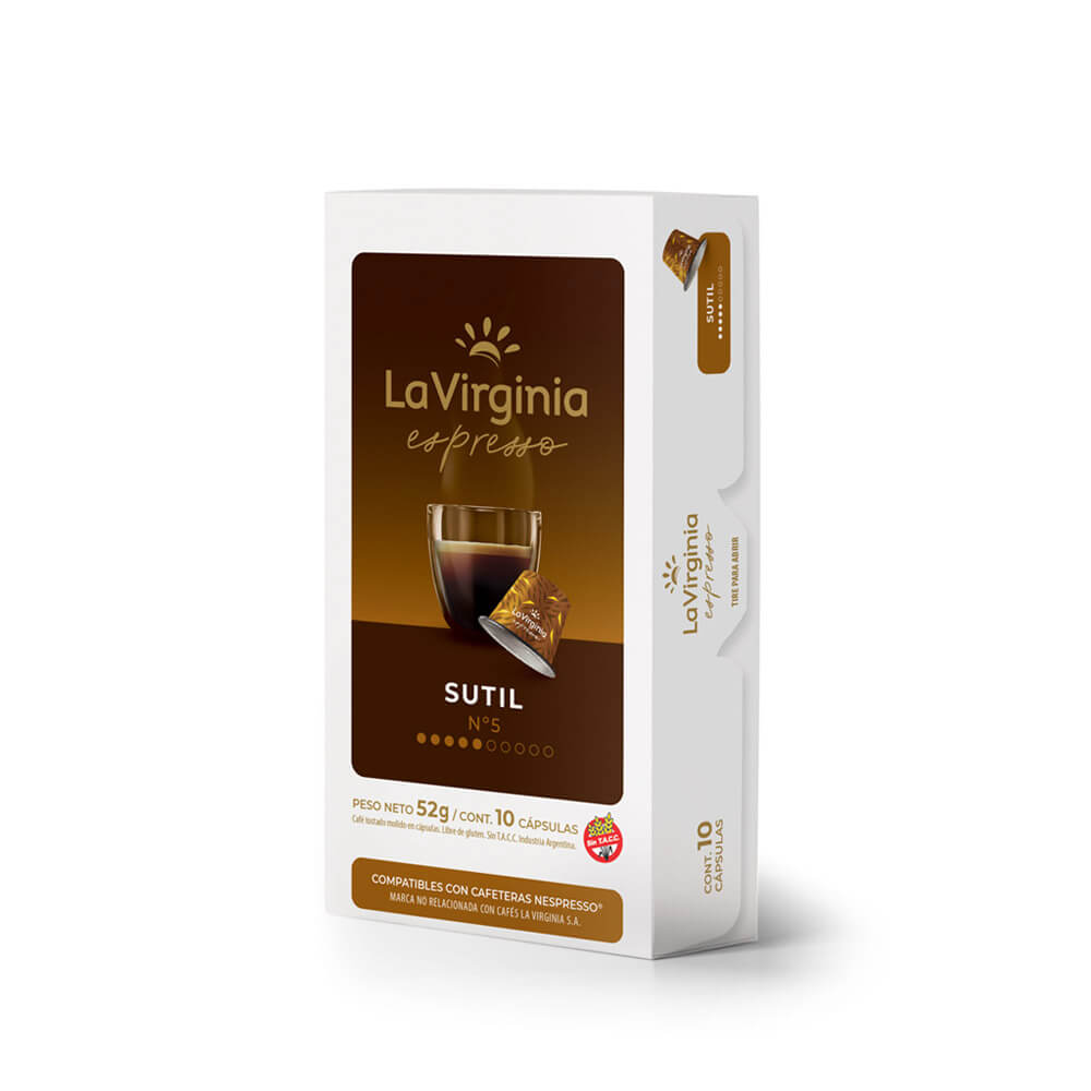 Cápsulas Sutil café La Virginia - decapsulas