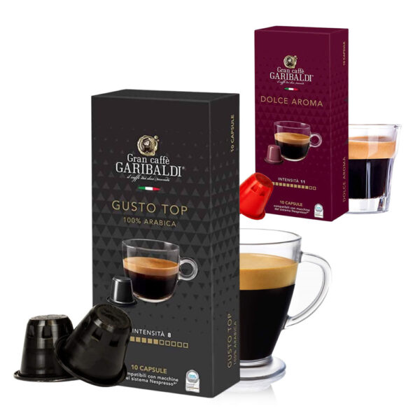 Combo 40 Cápsulas de café italiano Café Garibaldi - Cápsulas Nespresso compatibles - decapsulas
