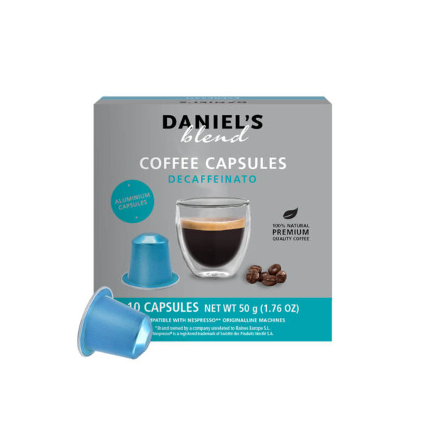 Nuevas aluminio! Cápsulas de café Daniel's Blend Decaffeinato - Cápsulas Nespresso compatibles - decapsulas