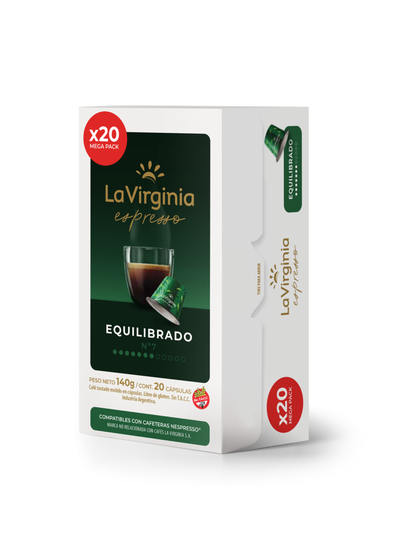 20 cápsulas de café variedad Equilibrado La Virginia Nespresso Compatibles - decapsulas