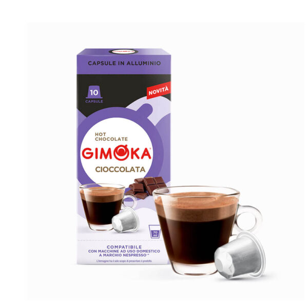 Nuevas cápsulas de chocolatada Gimoka Italia - Cioccolata Cápsulas Nespresso compatibles línea aluminio - decapsulas