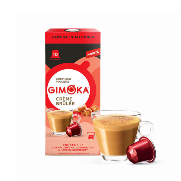 Nuevas cápsulas de Creme Brulee Gimoka Italia - Creme Brulee Cápsulas Nespresso compatibles línea aluminio - decapsulas
