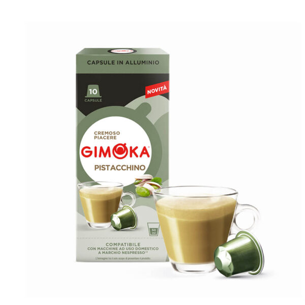 Nuevas cápsulas de Capuccino Pistacho Gimoka Italia - Pistacchino Cápsulas Nespresso compatibles línea aluminio - decapsulas